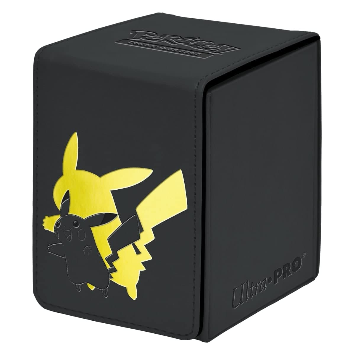 Elite Series: Pikachu Alcove Flip Deck Box - Premium Leatherette Magic for 100 Double-Sleeved Pokemon Cards & Magic the Gathering - Magnetic Closure & Humor for Trading Card Fans!