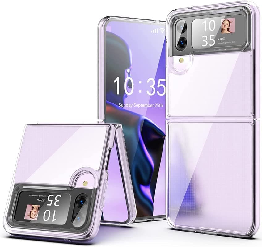 Newlike Thermoplastic Polyurethane Samsung Galaxy Z Flip 4 5G Case Premium Tough Rugged Solid Transparent Hard PC Shock Proof Slim Armor Back Cover Case for Samsung Galaxy Z Flip 4 5G (Clear)