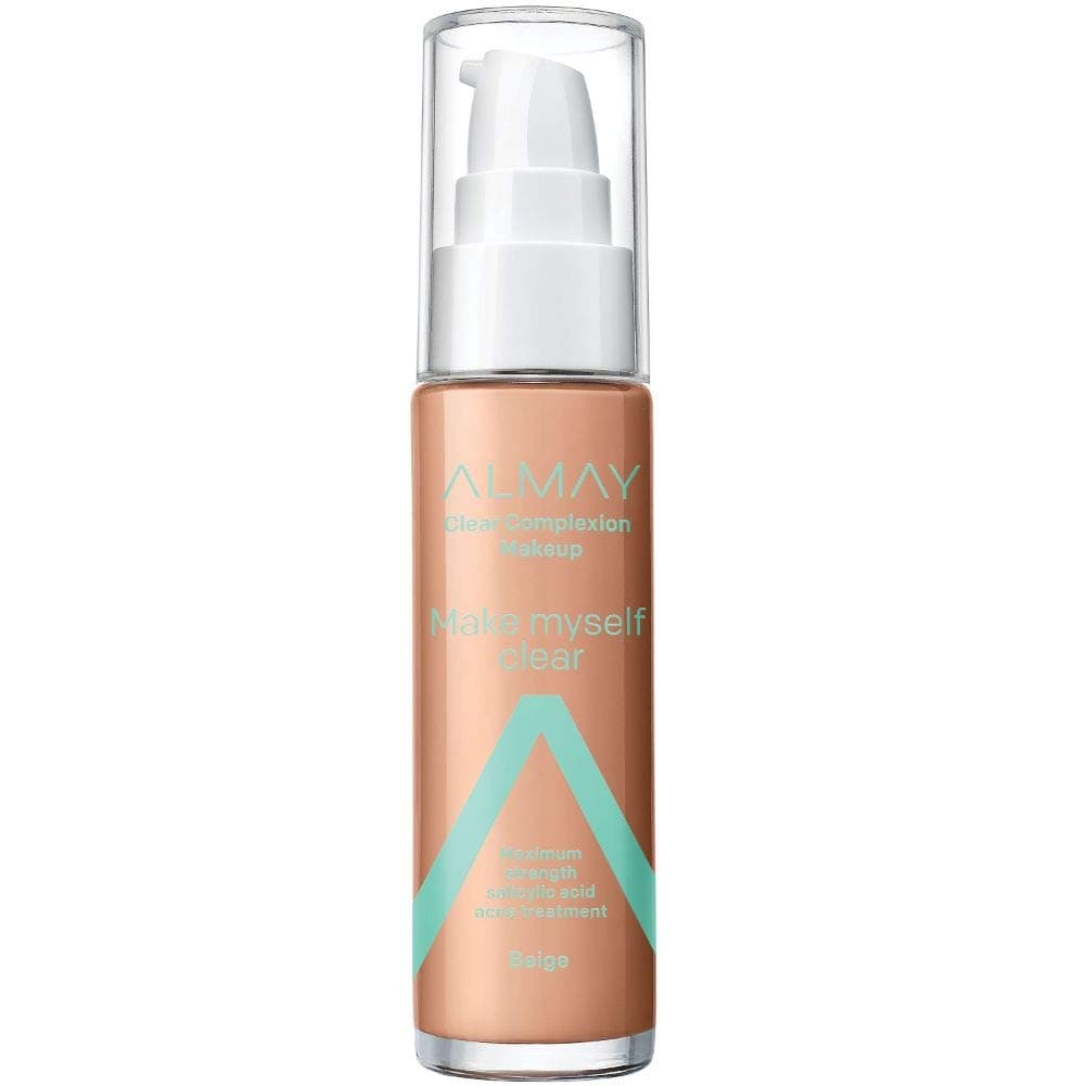 Clear Complexion Makeup, Matte Finish Liquid Foundation with Salicylic Acid, Hypoallergenic, Cruelty Free, -Fragrance Free, Dermatologist Tested, 500 Beige, 1.0 oz