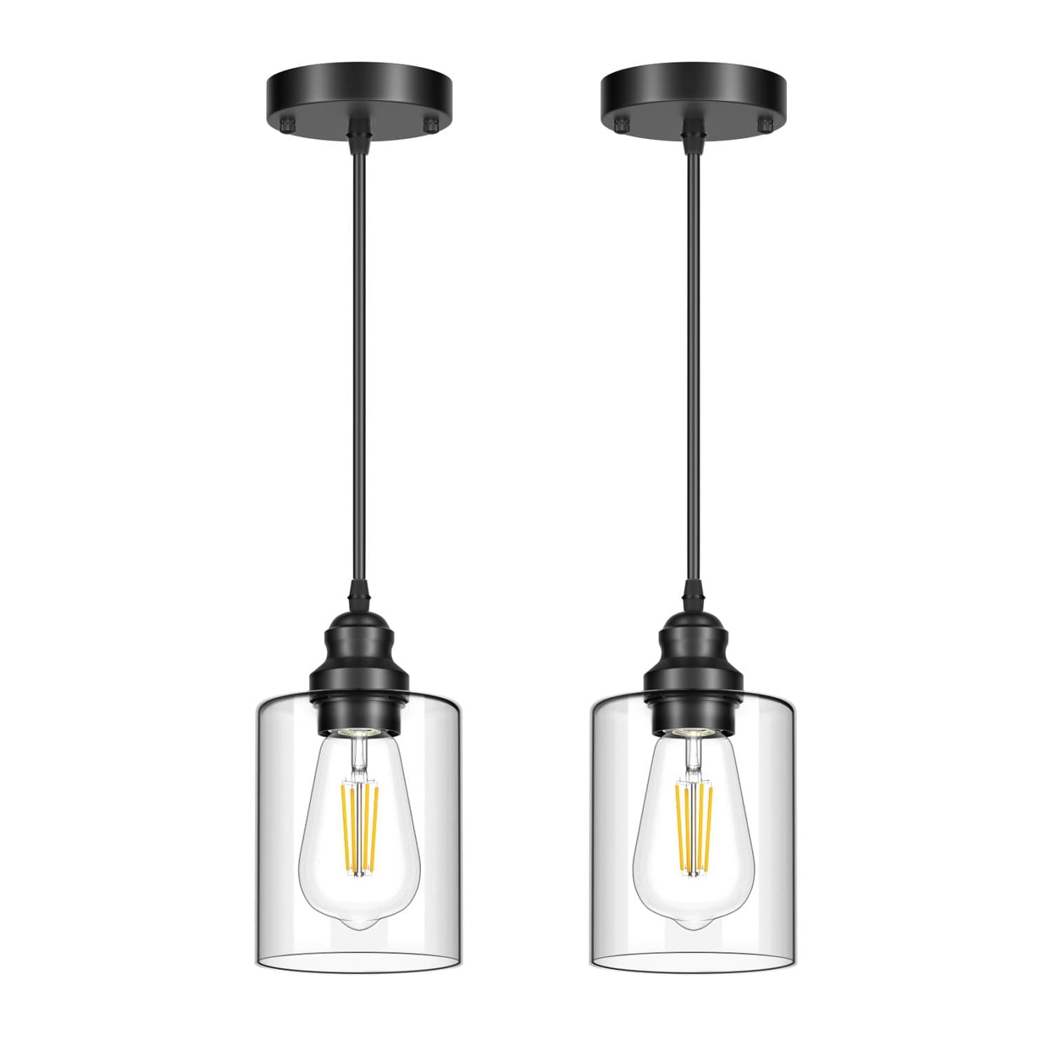 2 Pack Black Pendant Lighting