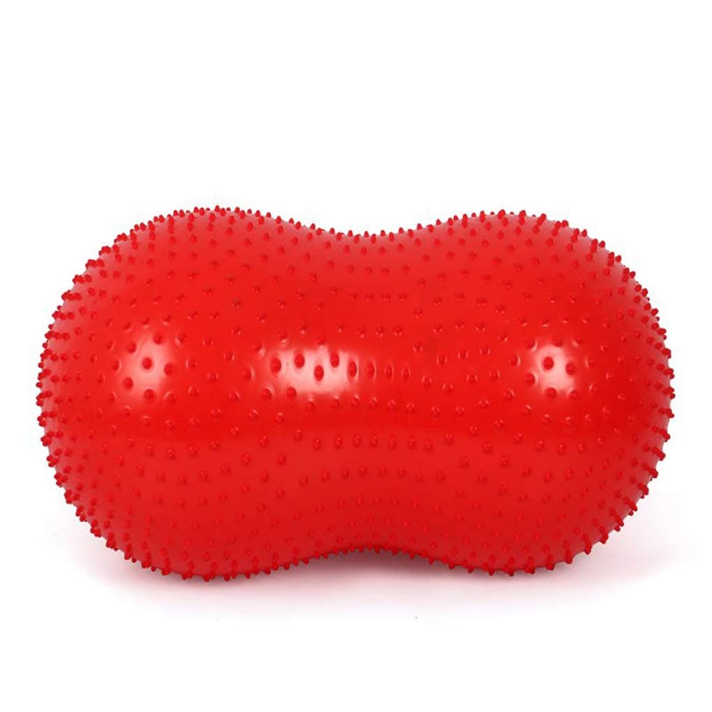 Peanut Balance Ball,Sensory Training Exercise Ball With Base For Home And Office Workstations, Flexible Sitting Peanut Ball, Physical Strength And Posture,Red