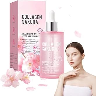 Collagen Face Serum 100ml - Anti Wrinkle & Anti Aging Treatment - Sakura Moisturizing Essence for Glowing Skin - Hydrating & Brightening Serum for Women & Men - Rejuvenates & Balances Skin Tone