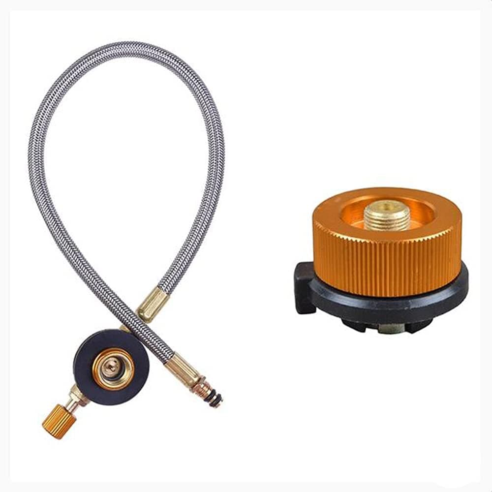 Jcevium Adapter, Hose with Pressure Reducer Hiking Stove Adaptor Split Type Furnace Converter Connector -Off Tank Cylinder