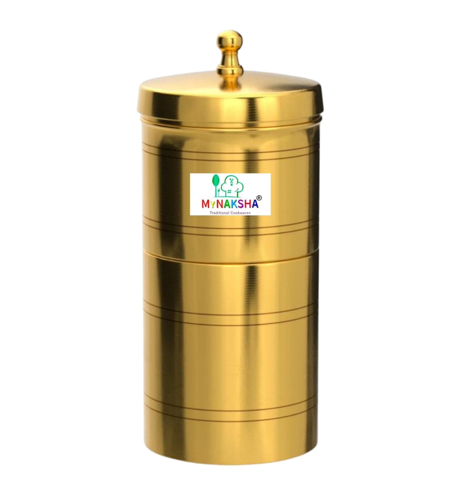 MYNAKSHA Brass Traditional Coffee Filter | Drip Style Liquid Decoction Vessel | South Indian Kumbakonam Degree Coffee Filter