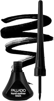 Palladio Liquid Eyeliner, Highly Pigmented and Waterproof, For Intense Eye Definition, Smear-proof Eyeliner Liquid, Includes Easy Grip Wand and Felt Tip Applicator, Black