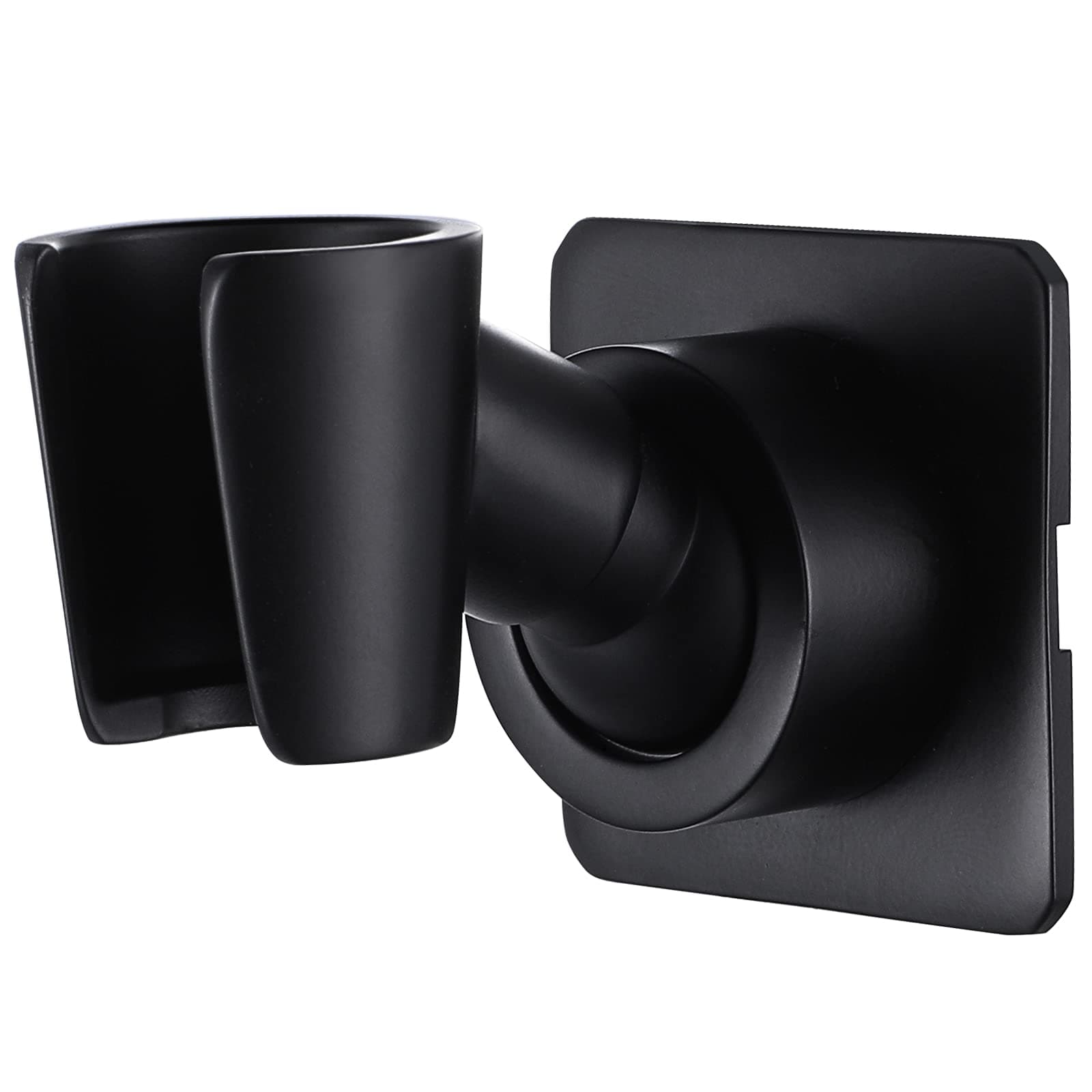 Shower Head Holder Handheld Shower Wand Bracket Adhesive Shower Wall Mount Holder Brass Shower Spray Holder Black, Drill Free Glue Installation