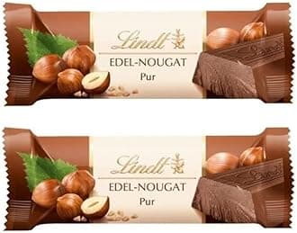 Lindts Edel-Nougat Pur Hazelnut Milk Chocolate Bars, 50gm Pack Of 2 (Imported)