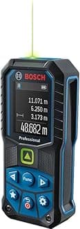 Laser Measure GLM 50-25 G (Green Laser, Range: up to 50m, Robust, IP65, ± 1.5 mm*, 2x AA Batteries, Hand Strap, Pouch)