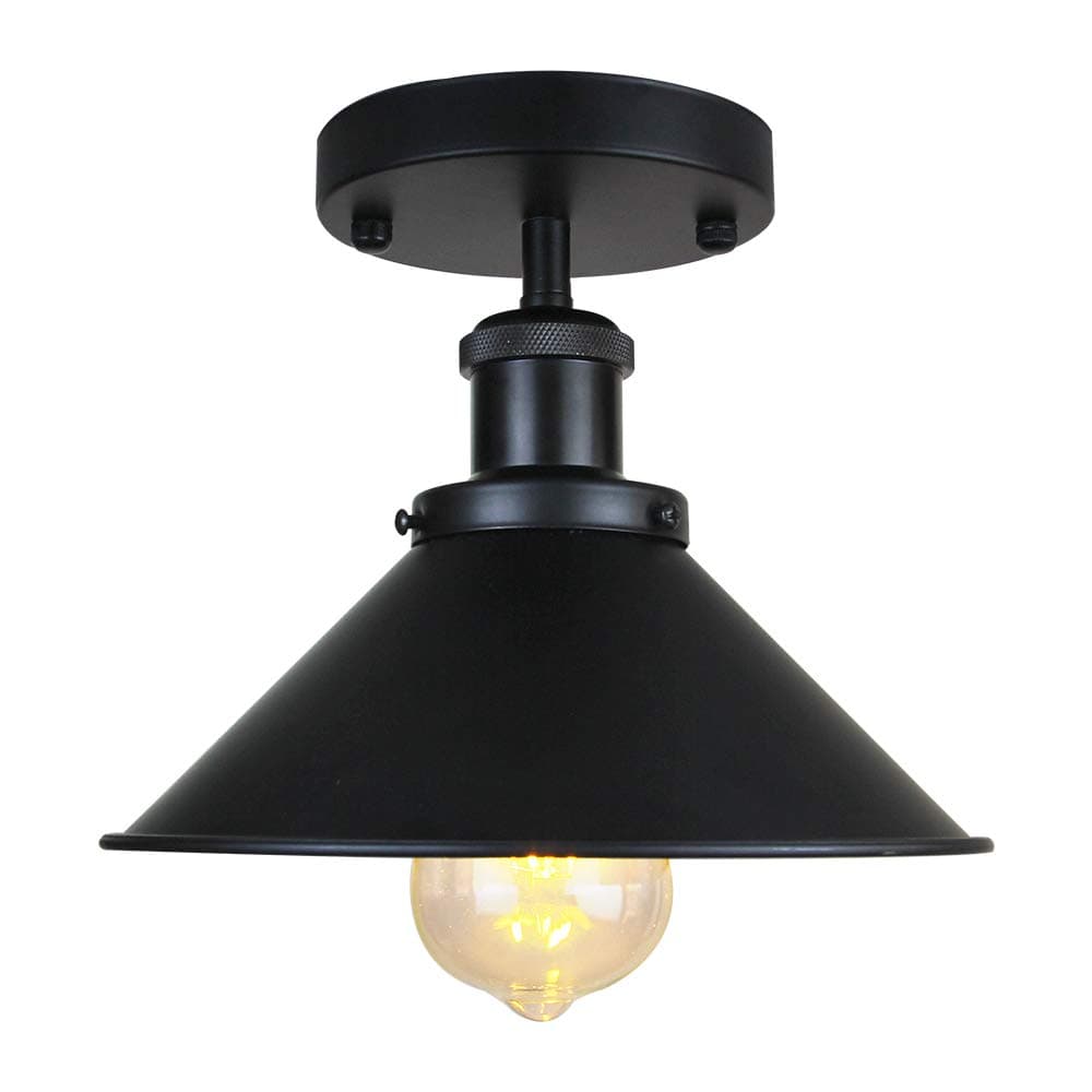 Passica Vintage Industrial Modern Black Metal Ceiling Light Fitting Light Fixture Retro Lamp Restaurant Lighting Kitchen Island Loft Bedroom E27