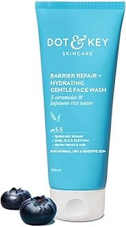 DOT'. & KEY Barrier Repair + Hydrating Gentle Face Wash Face Wash For Dry Skin,Normal & Sensitive Skin Gently Cleanses Skin From Dirt&Oil For Unisex,100Ml