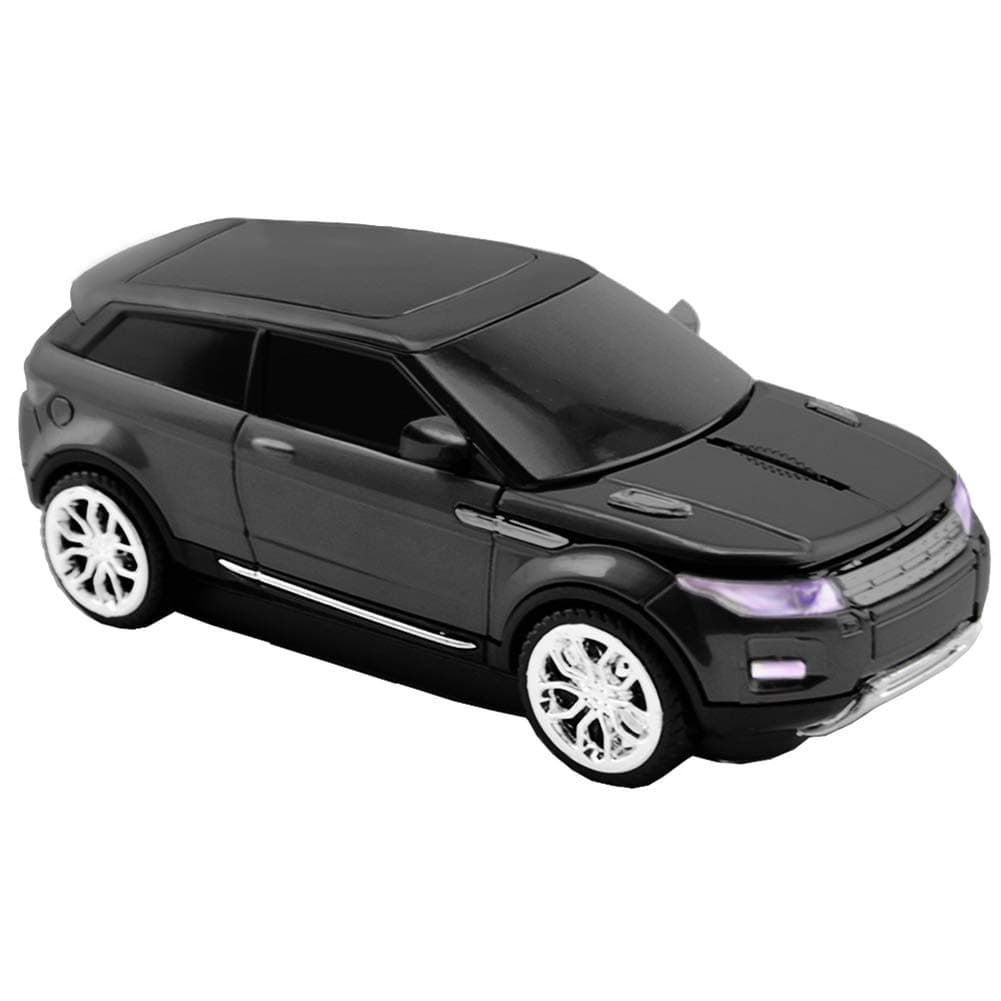 3C Light Car Mouse Wireless 2.4GHz Cool Sport SUV Car Shape Mouse Optical Mice 1600 DPI with USB Receiver Suitable for PC/Computer/Laptop (Black)