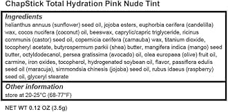 ChapStick Total Hydration Moisture + Tint Pink Nude Tinted Lip Balm Tube, Tinted Moisturizer - 0.12 Oz