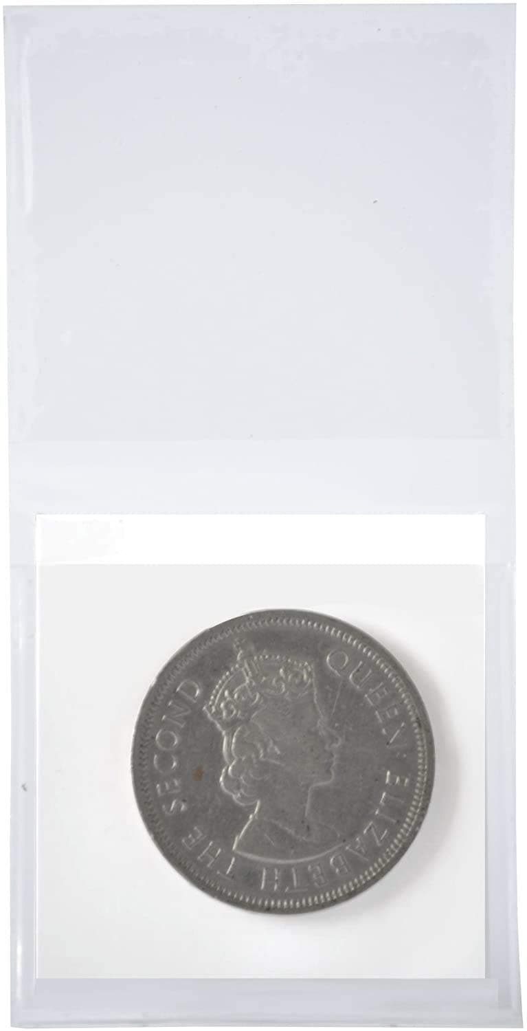 Tihoho 100 Pcs Double Pocket Vinyl Coin Flips For Storag 2x2 PVC Free Plastic Holders New