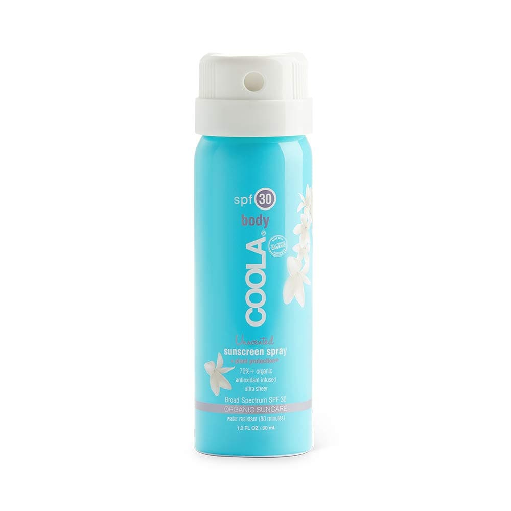 Coola Organic Sunscreen Body Spray, Broad Spectrum SPF 30, Reef-Safe, Frangrance Free, 1 Fl Oz