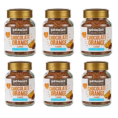 Beanies Decaf Chocolate Orange Instant Coffee Jar 50g 6 Pack