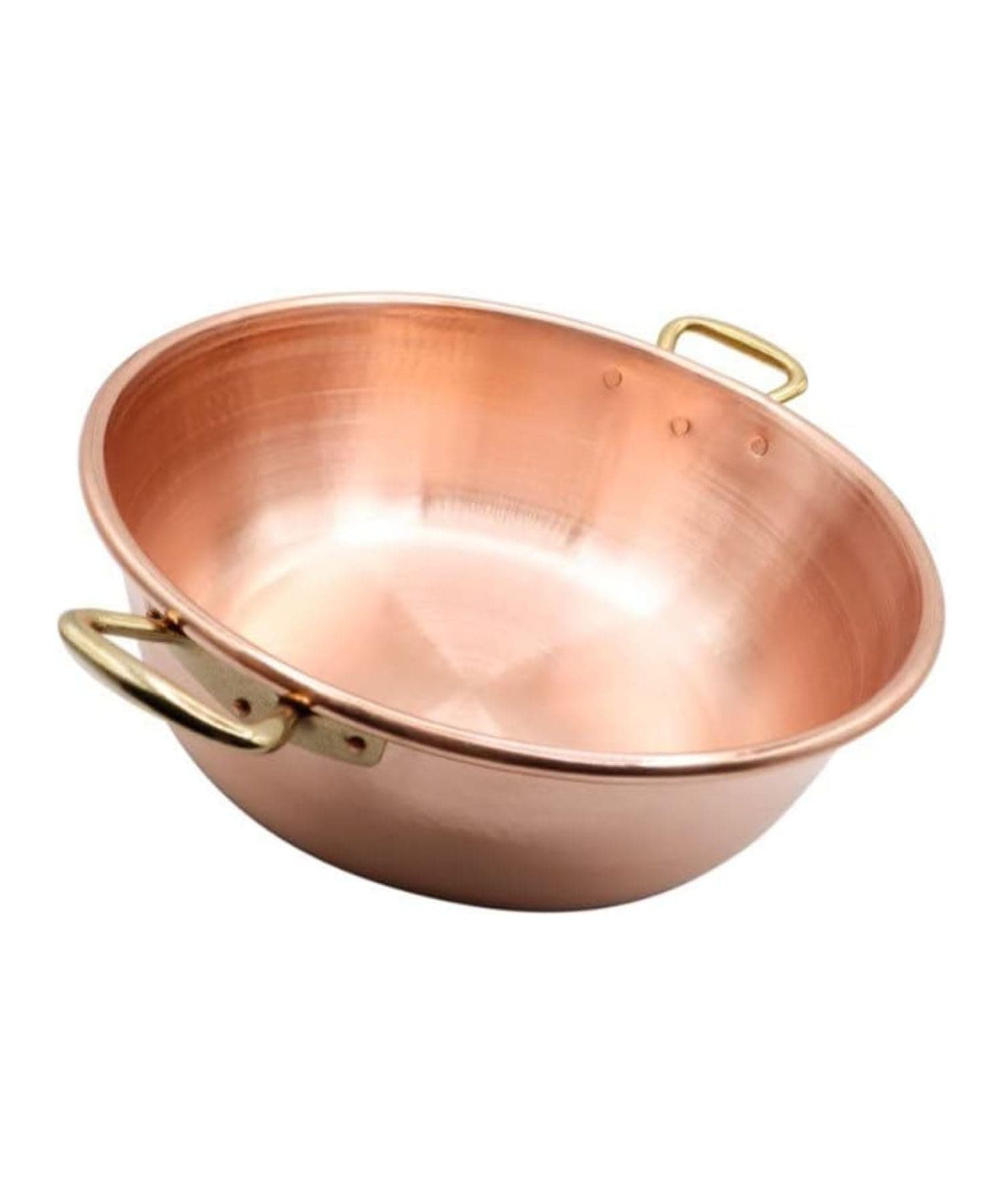 100% Made in Italy - Copper Jam Pan – 13 x 3,5 inch – 4.4 Quart – Copper pan to make homemade jam – Pan with 2 handles – Handmade – Pure Copper – Hand hammered