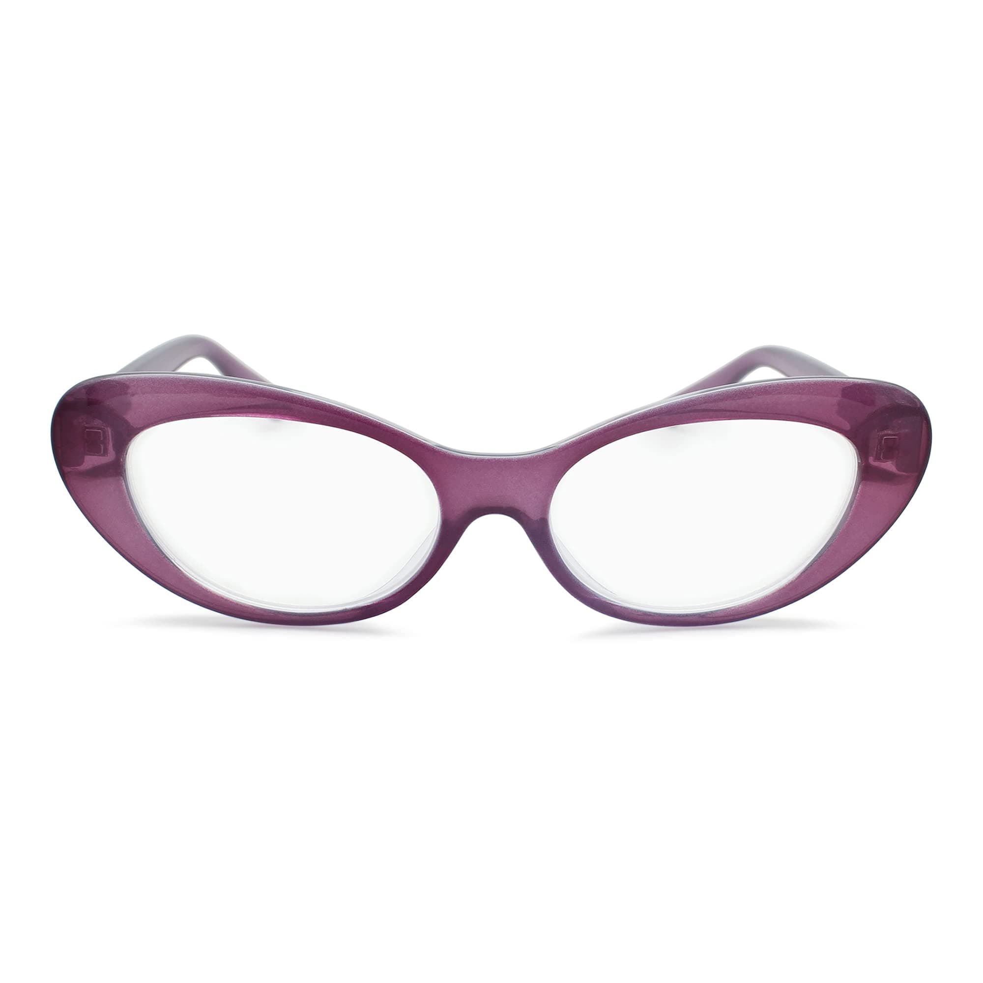 2SeeLife Oversized Cat Eye Reading Glasses for Women – Medium-Large Fit, Sturdy Frame, Spring Hinges, (R-803-Purple-3.50)