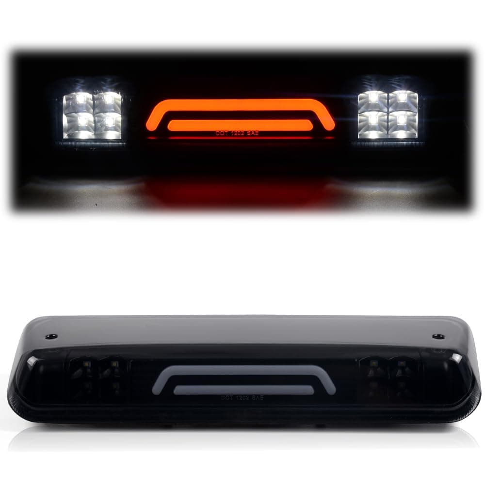 PIT66 LED 3rd Brake Light, Compatible with Ford F150 Lobo 04-08/Fit Ford Explorer Sport Trac 07-10/Fit Lincoln Mark LT 06-08, Third Brake Stop Lamp Light Smoky Lens Black Housing