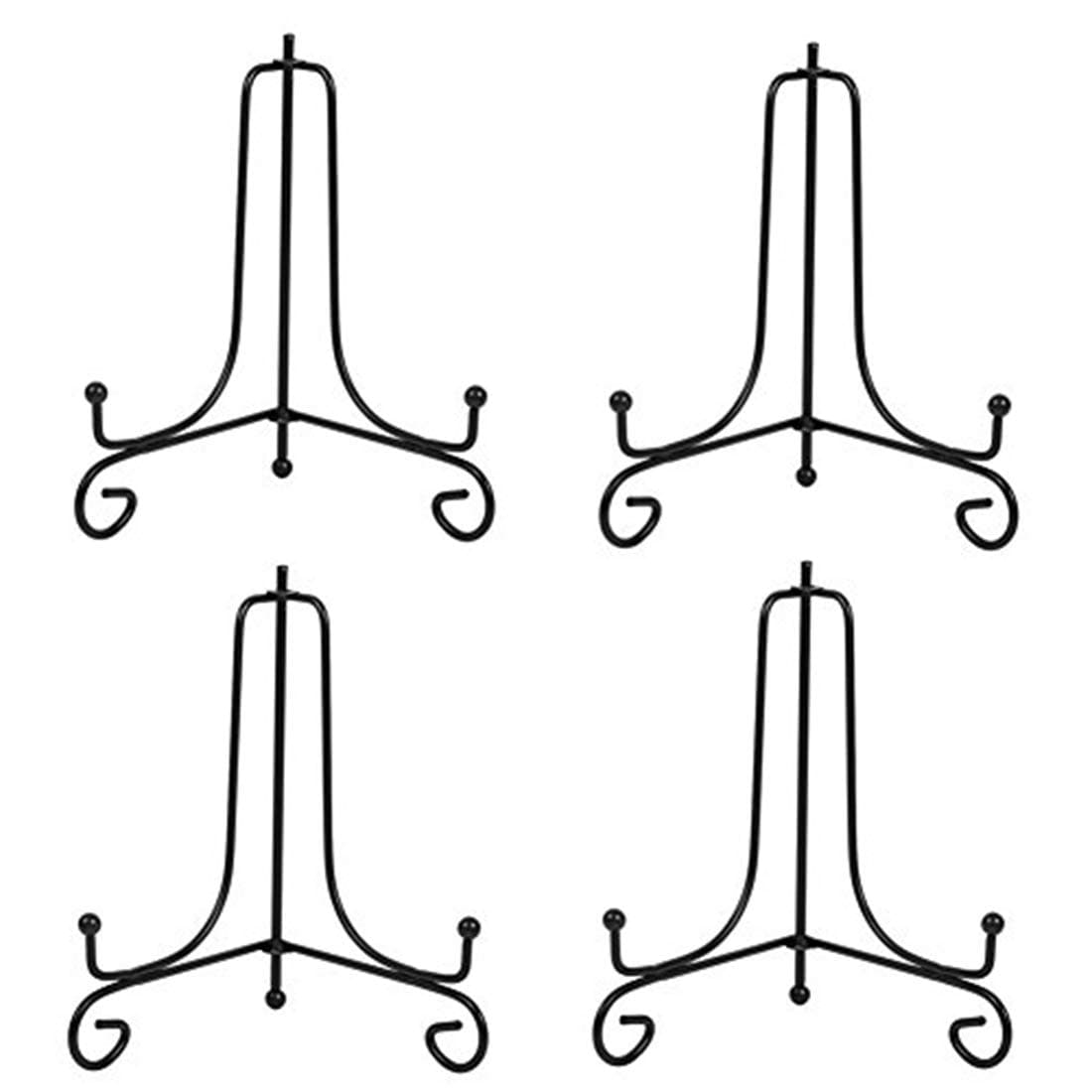 KASTWAVEElectrohome 4-Pack 6" Black Iron Display Stands - Versatile Easel Holders for Photos, Cookbooks, Plates, Tablets & Art