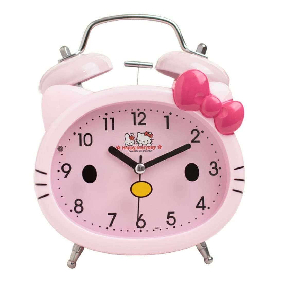 FunBlast Table/Desk Twin Bell Alarm Clock with Light for Kids – Silent Analog Alarm Clock for Girls Loud Bell Alarm Table Clock for Heavy Sleepers, Cartoon Alarm Clock – Random Color