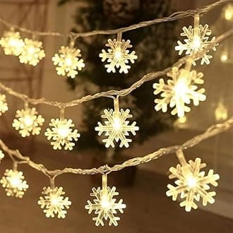 Plastic Snow Fake String Fairy 14 Led Lights Outdoor and Indoor for Home Decoration Light, Diwali Lights & Christmas, Party (Warm White, Corded Electric, 3 Meters)