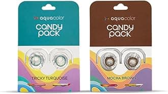 AQUALENS CONTACT LENSES Aquacolor Contact Lens Pack Of 2 (Tricky Turquoise, Mocha Brown)