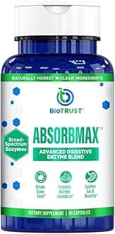 - AbsorbMax Broad Spectrum Digestive Enzyme Blend, Gluten Free, Non GMO, Digestive Support for Nutrient Digestion, Absorption and Periodic Digestive Discomfort and Bloating