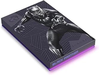 Seagate Black Panther SE FireCuda External HDD - USB 3.2, Customizable RGB LED Magenta, Works with PC, Mac, PlayStation, and Xbox, 1-yr Rescue Services (STLX2000401)