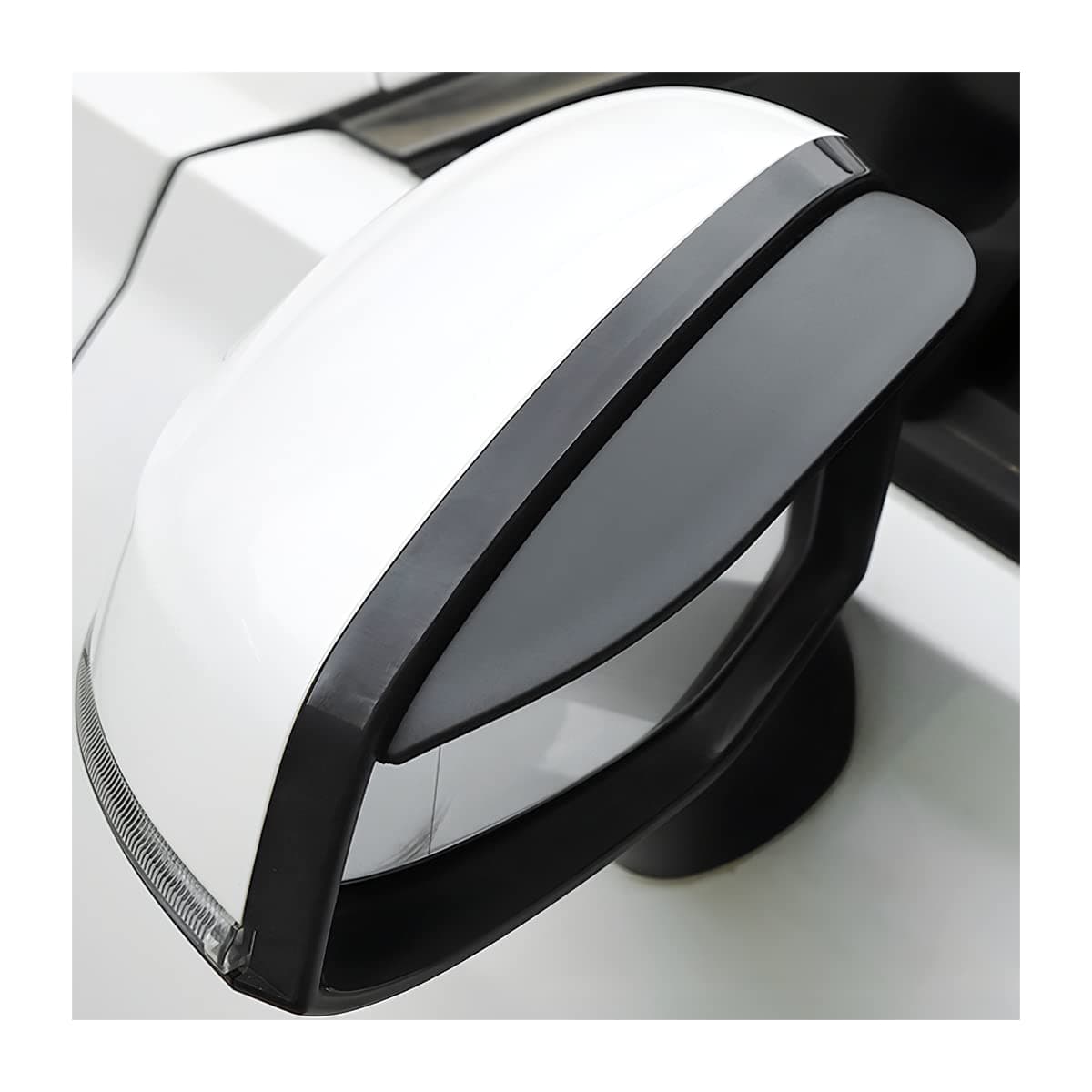 Blilo 2PCS Car Rear View Mirror Rain Visor Guard, Carbon Fiber Auto Mirror Rain Visor Smoke Guard, Universal for Cars, Truck and SUV (Smooth Black)