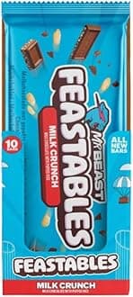 MrBeast Milk Crunch Chocolate Bars with puffed Rice – Pack of 10 (60g Each) – Smooth Milk Chocolate, Perfect for Gifting or Birthday Celebrations