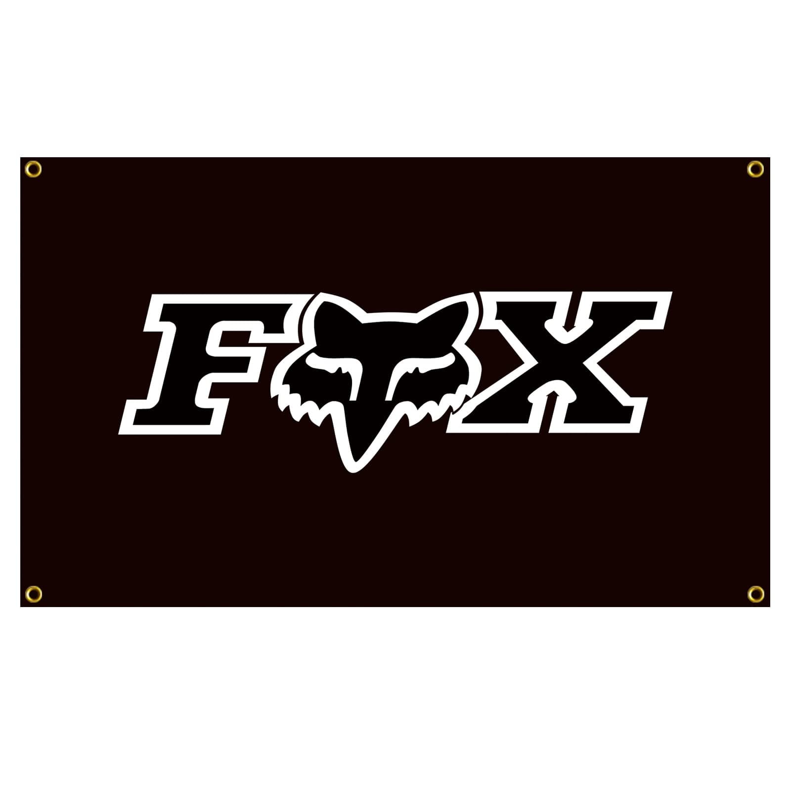 RAUMM FOX Motorcycle Racing 3x5ft Car Flag, Snap On Flag Tools 100% Polyester, for Car Fans Large Decor Emblem Outdoor/Indoor Banner with Brass Grommets, 3x5ft