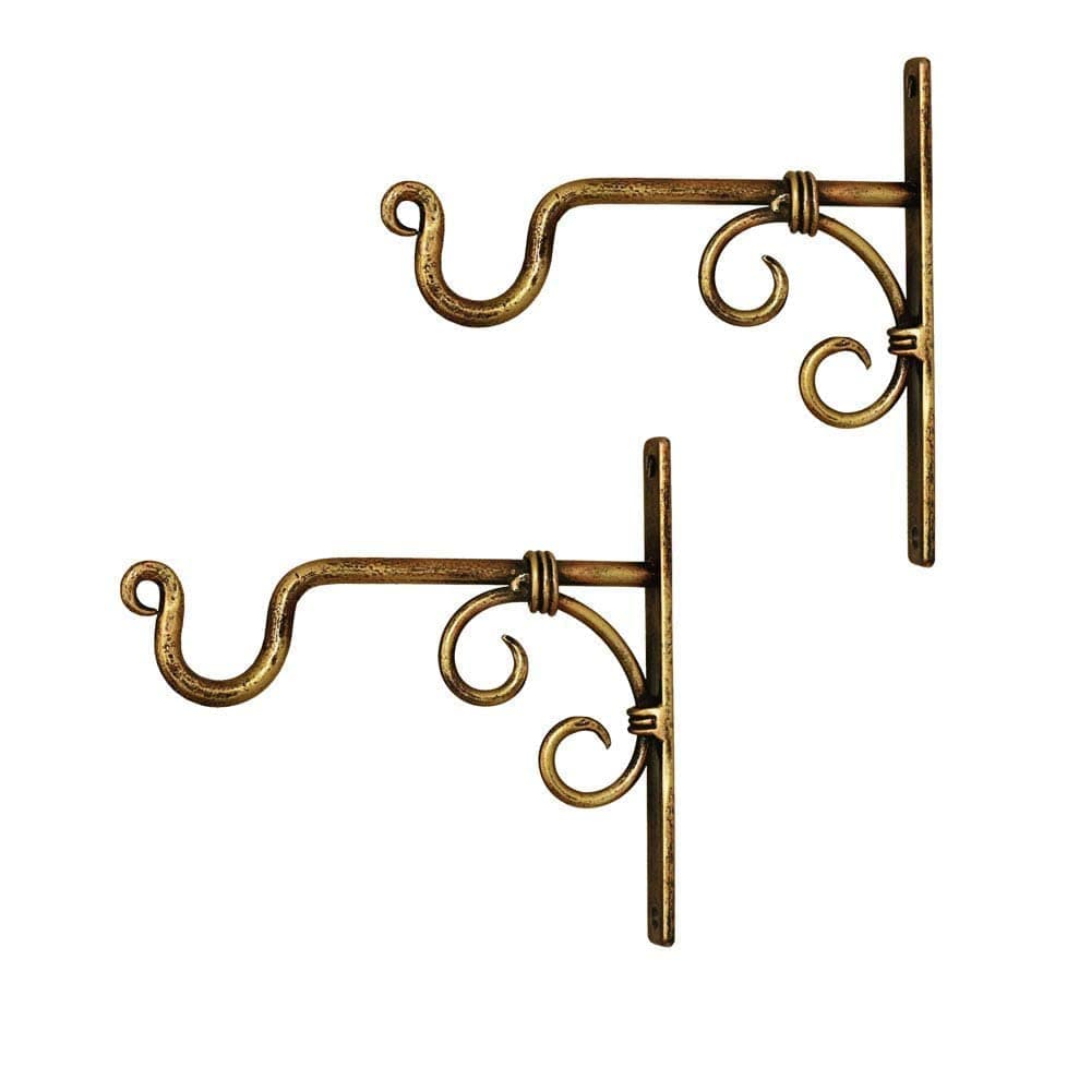 INTENSE ART Wall Hanging Plant Hook for Planters Lanterns Bird Feeders Wind Chimes Hanging Baskets Ornaments String Lights Indoor Outdoor Balcony Set of 2 (Golden EPH)