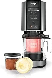 Ninja NC300 CREAMi Ice Cream Maker with (2) Pint Containers & Lids, Silver (Renewed)