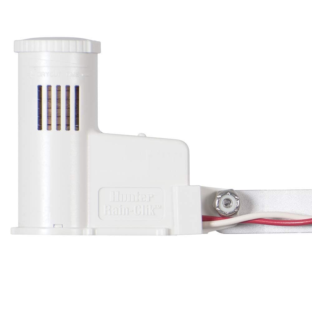 Hunter Rain Clik RCLIK Wired Rain Sensor, Quick Response Automatic Shutoff for Sprinkler Controllers, Compatible with Most Irrigation Controllers, Aluminum Wall Mount, 25' (8 m) Wire