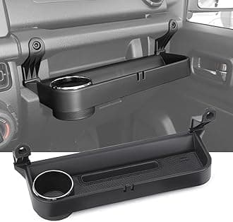 Grab Bar Tray Passenger Side Co-Pilot Handle Expansion Storage Tray Organizer Box Cup Holder Fit for Suzuki Jimny 2019-2025 Interior Accessories (Silver Ring)