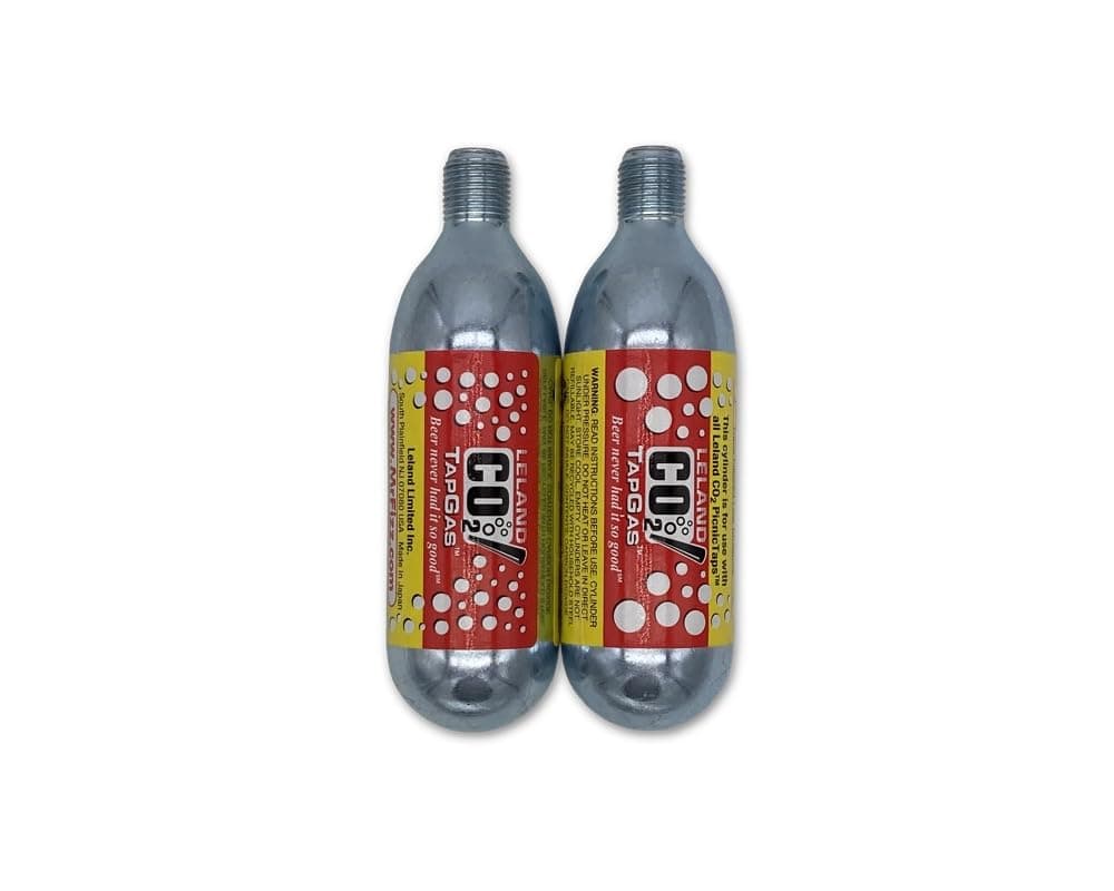 Leland CO2 Beverage Cartridge, 74 gram, 5/8" Threaded, Disposable, 2-Pack