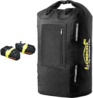 Loboo 30L Motorcycle Travel Foldable Expansion Waterproof Bag, Motorcycle Tail Luggage Bag, Travel Hiking Waterproof Backpack，Outer Mesh Zipper Pocket for Motorcycling Skiing (Black)