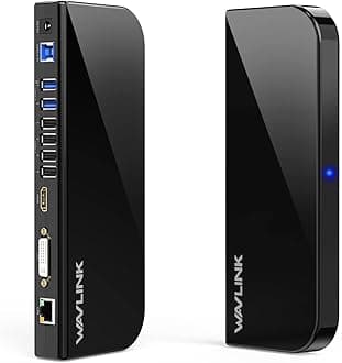 Wavlink USB 3.0 Universal Docking Station, Dual Video Monitor Display HDMI & DVI/VGA with Gigabit Ethernet, Audio, 6 USB Ports for Laptop, Ultrabook and PCs