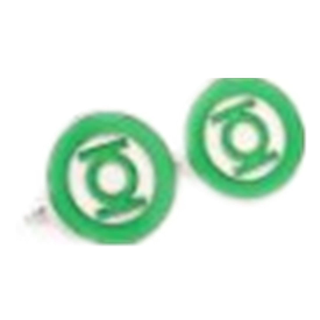 Rhodium Plated Green Lantern Cuff Links Cufflinks
