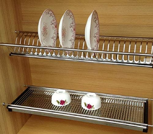 DBR Stainless Steel Dish Plate Rack Drainer GTPT for Kitchen, Cabinet Width 60 CM, Set of 3pcs