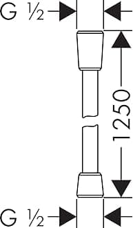hansgrohe Isiflex Shower Hose 1.25 m, volume control, anti-kink and tangle free, chrome effect