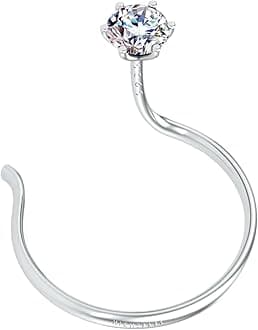 - 92.5 Sterling Silver Nose Pin for Women | Simple & Elegant Nose Piercing for Women & Girls | Lovely Gift