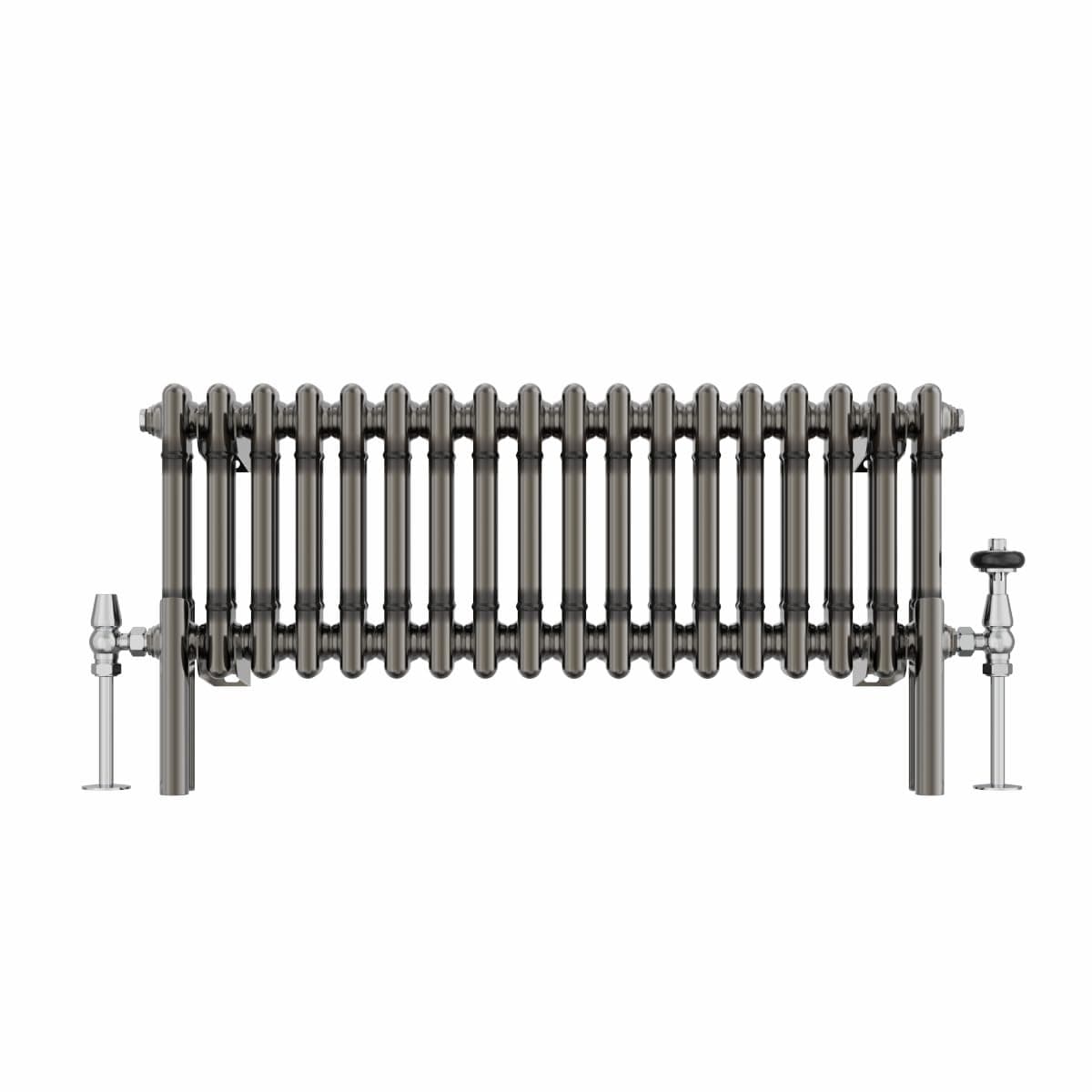 Warmehaus 300x830mm Raw Metal Horizontal Column Radiator Double Traditional Cast Iron Style Bathroom Radiator