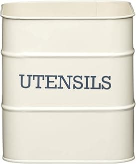 KITCHENCRAFT Living Nostalgia Utensil Storage Pot, 15x16cm, Cream, Tagged