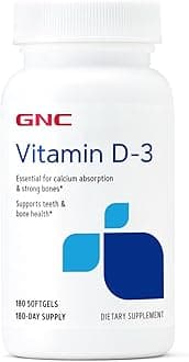 Vitamin D3 50mcg Supplement, Supports Teeth and Bone Health, 180 Servings