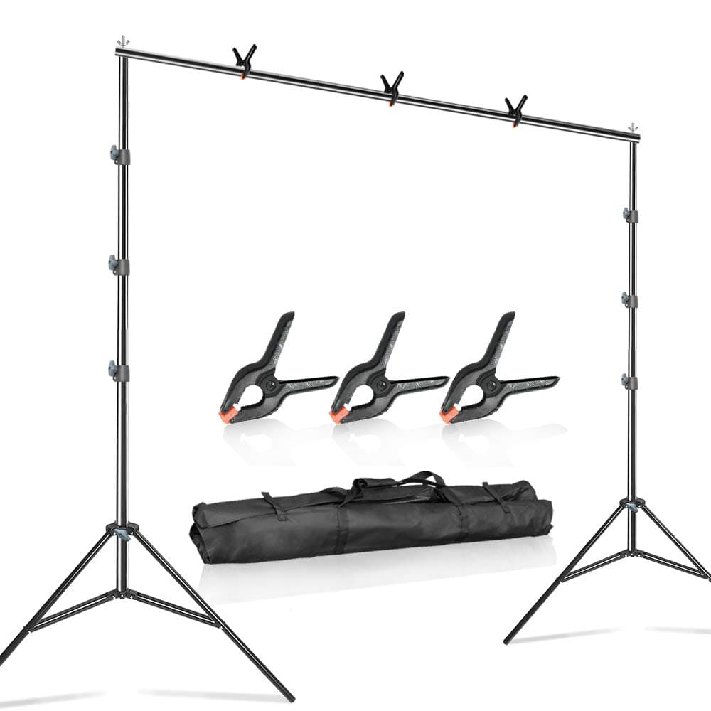 Julius Studio [Enhanced Heavy Duty] 12.5 x 10 ft. (W x H) Extra Large Adjustable Backdrop Stand Background Support, Metal Cap Head, Strong Stability No Shaking No Bending, Anti Slip Shoes, JSAG242