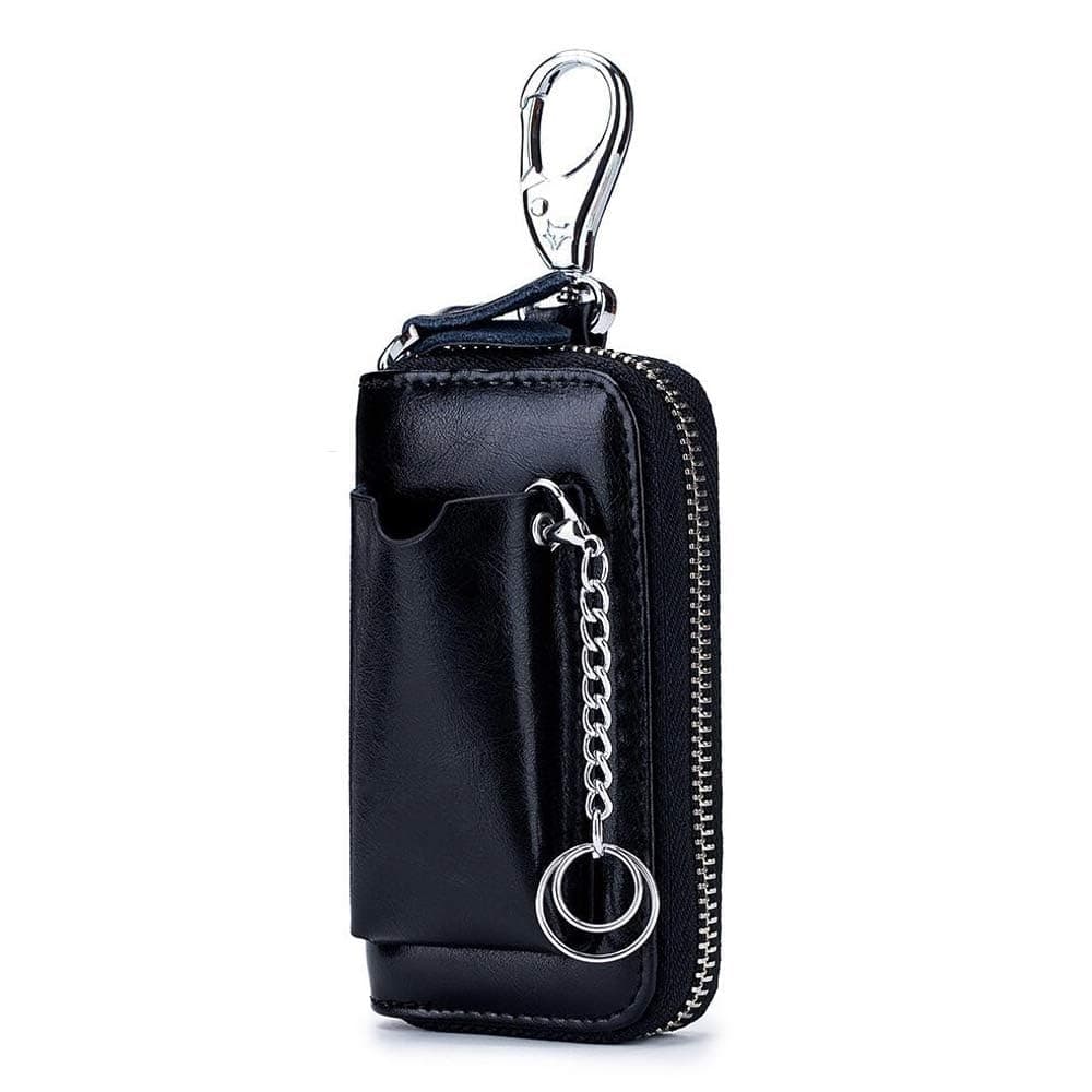 Terrifi Car Key Case, Leather Smart Fob Portable Organizer Keyring Zipper Bag, With Keychain, For Men And Women