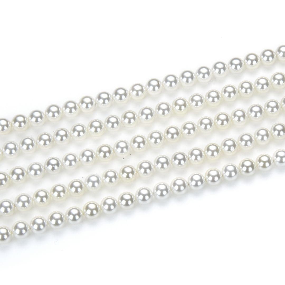 48pcs Adabele AAA Grade 8mm Natural Shell Pearl Loose Round Beads Freshwater Mother of Pearl Nacre 15 inch (Pearl White) for DIY Craft Jewelry Making SP8-1