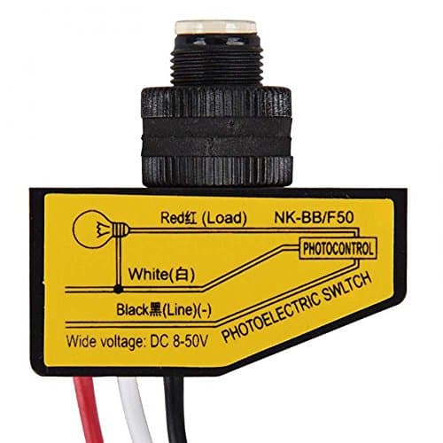 NK-BB/F50 8-50V DC Mini Micro Photoelectric Switch SCR Specular Reflection LED Automatic Photocontrol Switches for LED Luminaire Outdoor Monitoring Garden Lamp (NK-BB/F50)