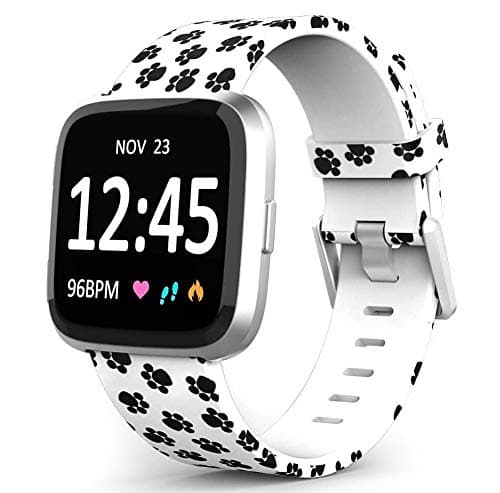 TreasureMax Bands Compatible with Fitbit Versa/Fitbit Versa 2/Fitbit Versa Lite for Women Men,Silicone Fadeless Pattern Printed Replacement Floral Bands for Fitbit Versa Smart Watch